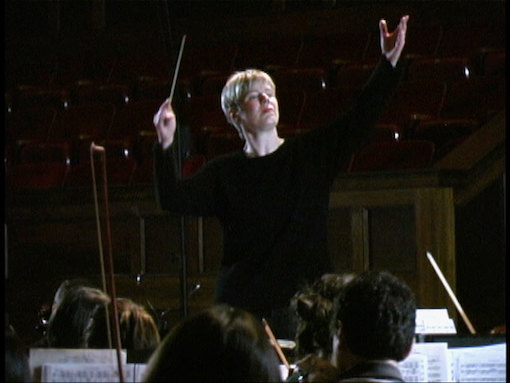 Karen Gorden rehearsing Ravel Photo portraits of Conductor Karen Gorden